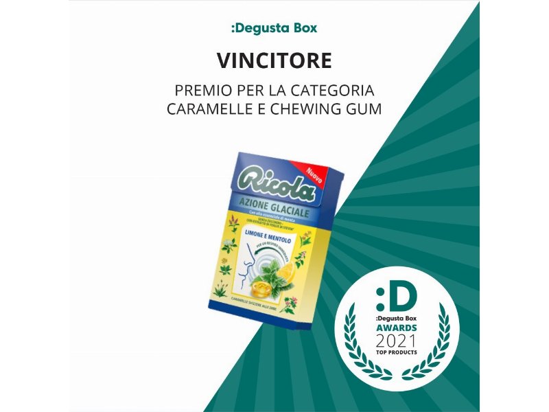 Ricola Azione glaciale limone mentolo premiata ai Degustabox Awards