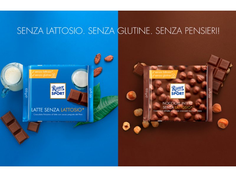 Ritter Sport senza lattosio e glutine, il cioccolato al latte buono per tutti