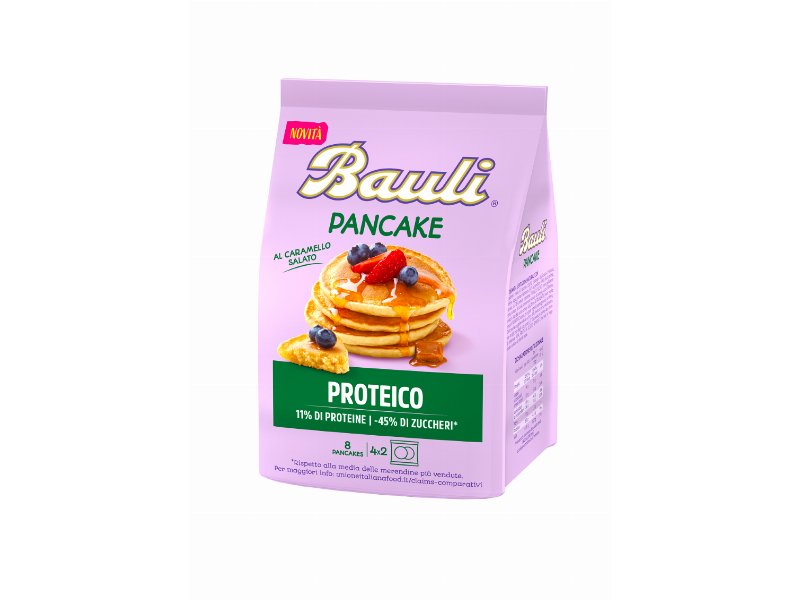 Bauli: arriva il Pancake proteico al caramello salato