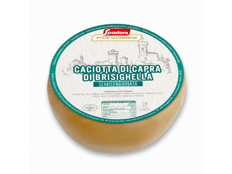 Da Officine Gastronomiche Spadoni  la nuova caciotta di capra di Brisighella semistagionata