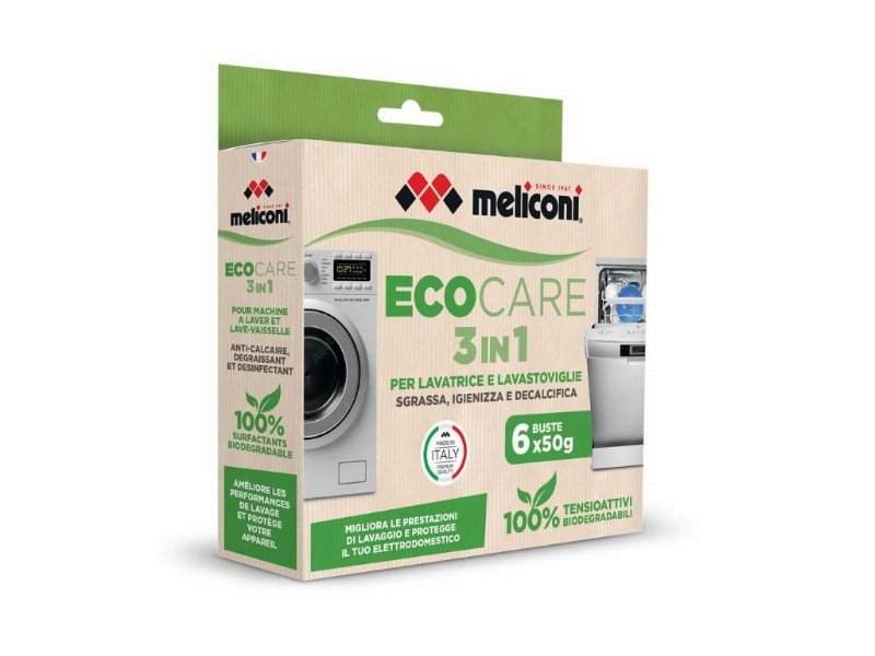 Eco Care Meliconi per aiutare a mantenere performanti lavatrice e lavastoviglie