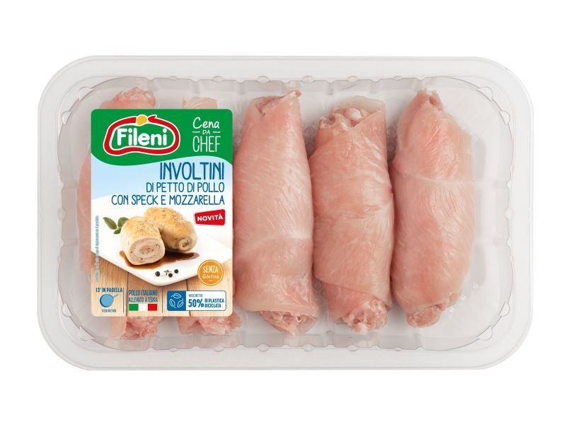 Fileni presenta gli Involtini di petto di pollo con speck e mozzarella