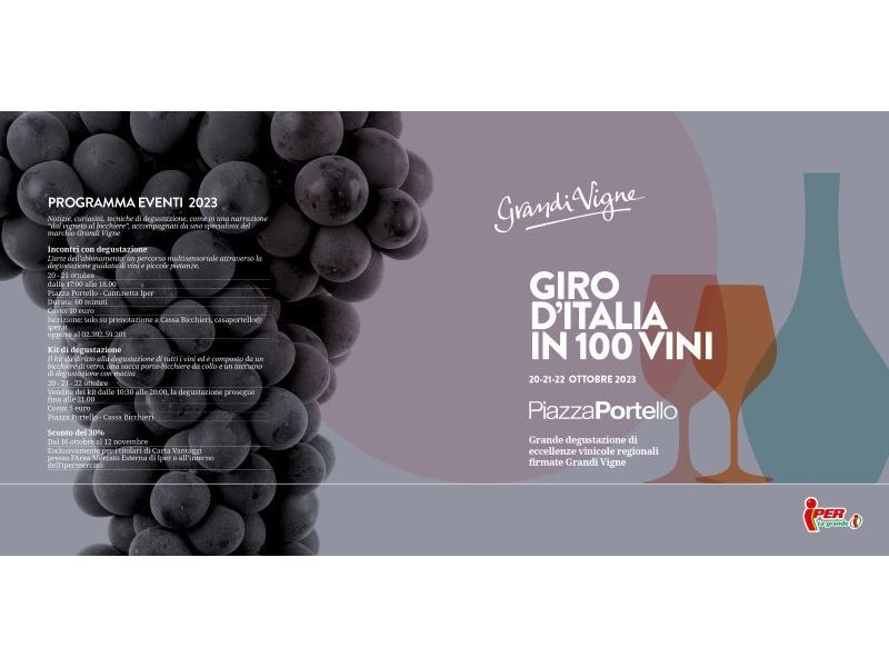 Iper La grande i all’evento autunnale “Giro d’Italia in 100 vini”