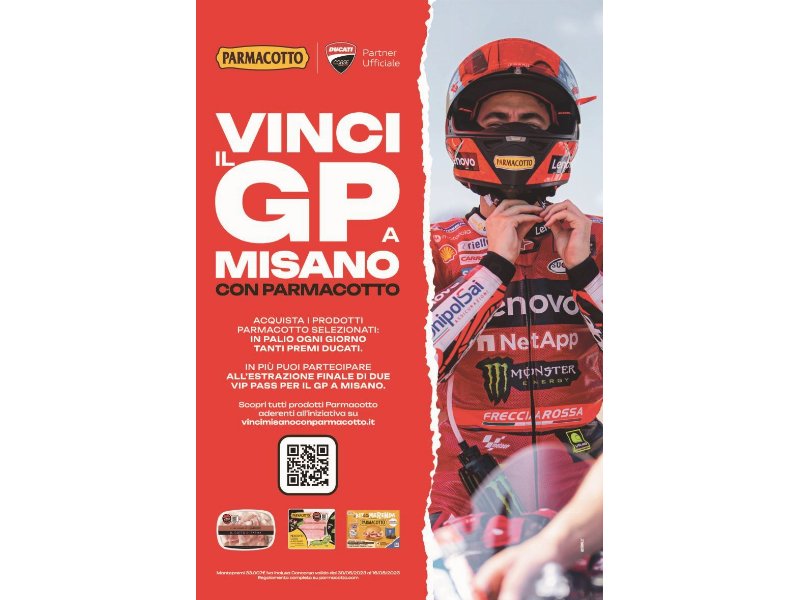 Parmacotto presenta il concorso on pack “Vinci il GP a Misano con Parmacotto”