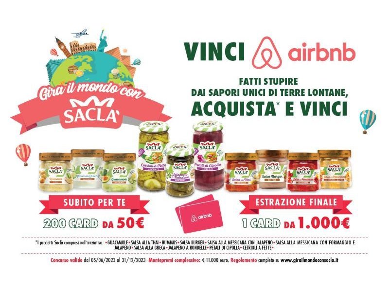 Saclà, al via il concorso a premi in partnership con Airbnb