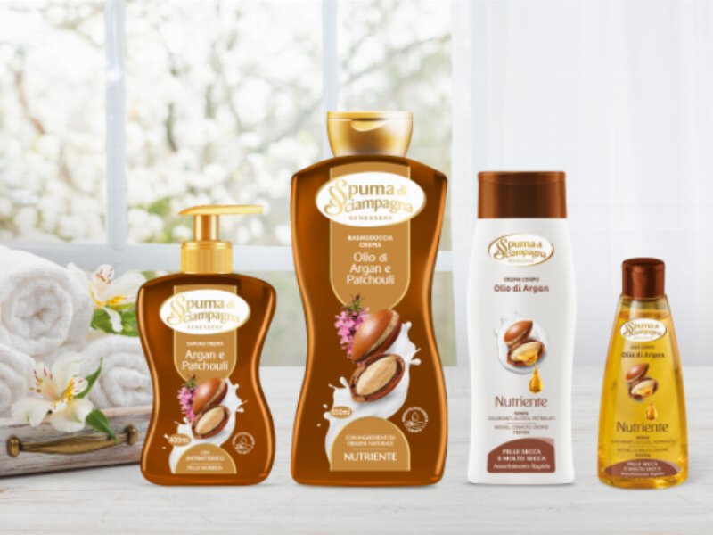 Spuma di Sciampagna presenta la linea all’argan e patchouli