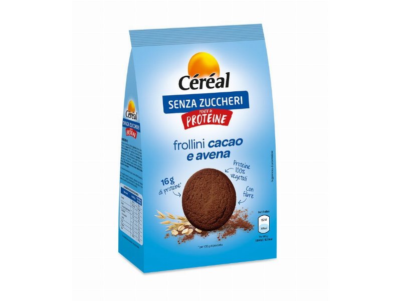 Céréal: sì ai Frollini cacao e avena senza zuccheri con proteine 100% vegetali