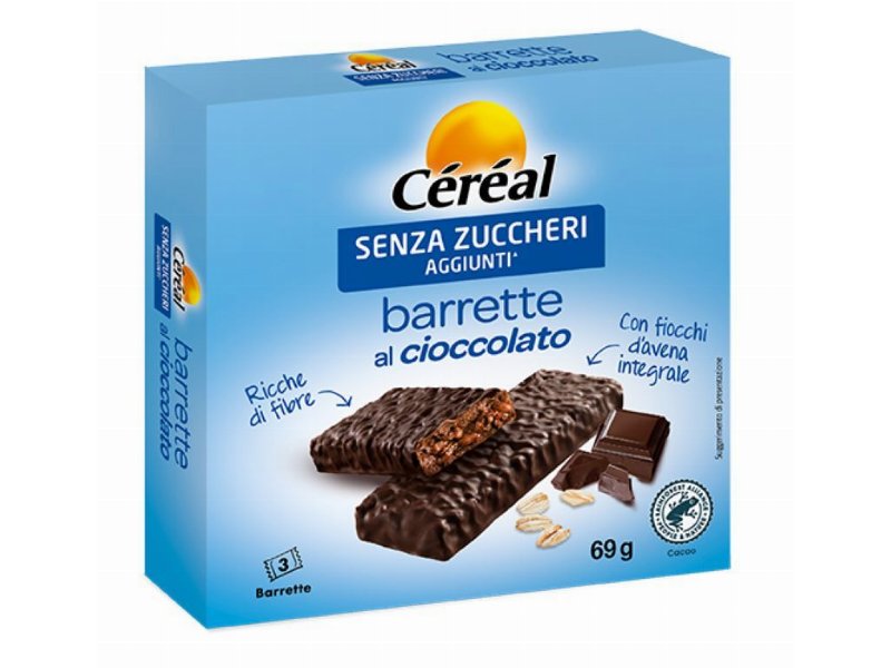 Céréal: si’ alle Barrette al cioccolato fondente senza zuccheri aggiunti