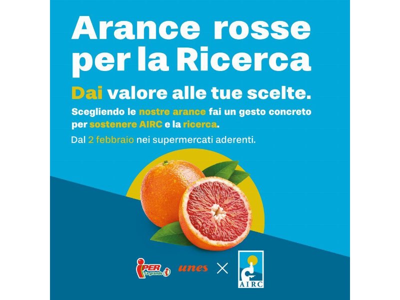 Iper La grande i e Unes confermano il sostegno a Fondazione Airc