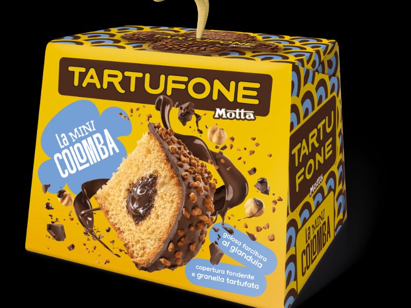 Motta rifà il pack alla Mini colomba e alla Colomba classica Tartufone