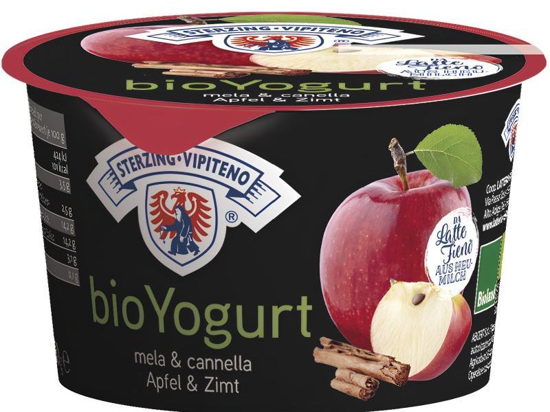 Latteria Vipiteno: sì allo yogurt biologico al gusto di mela e cannella