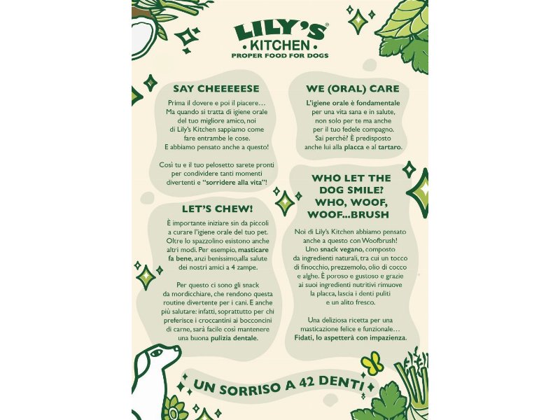 Lily’s Kitchen presenta lo snack dentale per l'igiene orale del cane