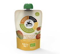 Alce Nero amplia la linea baby con due puree di frutta bio: Mela e Mela, pesca e mango