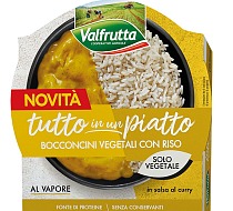 Valfrutta amplia la linea “Tutto in un piatto” con i bocconcini vegetali al curry