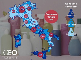 Geo Marketing analizza i consumi familiari di detergenti in Italia