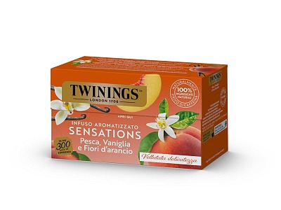 Twinings lancia l’Infuso aromatizzato Sensations pesca, vaniglia e fiori d’arancio