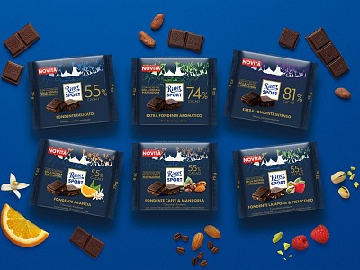 Ritter Sport lancia sei nuove tavolette interamente dedicate al cioccolato fondente Ritter Sport lancia sei nuove tavolette interamente dedicate al cioccolato fondente