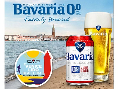 Bavaria 0.0% torna partner ufficiale della Cmp Venice Lido Beach Trail Bavaria 0.0% torna partner ufficiale della Cpm Venice Lido Beach Trail