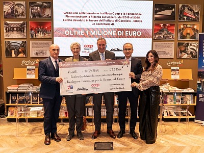 Nova Coop e ricerca sul cancro: assegno da oltre 173mila euro all’Istituto di Candiolo-Irccs