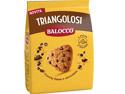 Balocco lancia i Triangolosi con crunchy flakes e gocce di cioccolato fondente