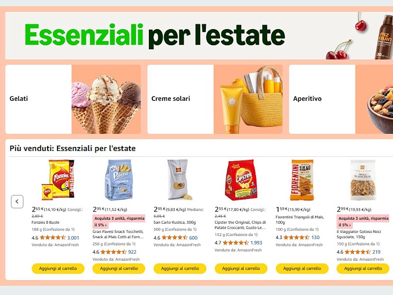 Amazon estende il servizio Amazon Fresh